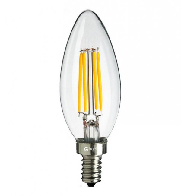 Żarówka LED filament E14 ciepła 2700K 6W 600 lm świeczka LIGHT HOME