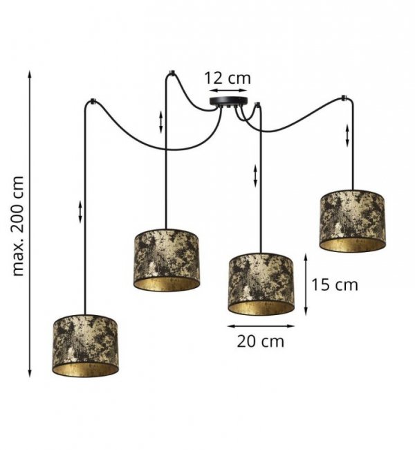 Lampa wisząca z abażurami - WERONA 2402/20/4P