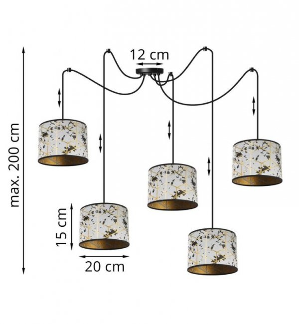 Lampa wisząca z abażurami - WERONA 2405/20/5P