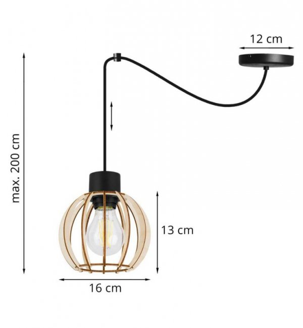 Zwis wiszący pojedynczy dekoracyjny - SPIDER TIMBER 2358/1