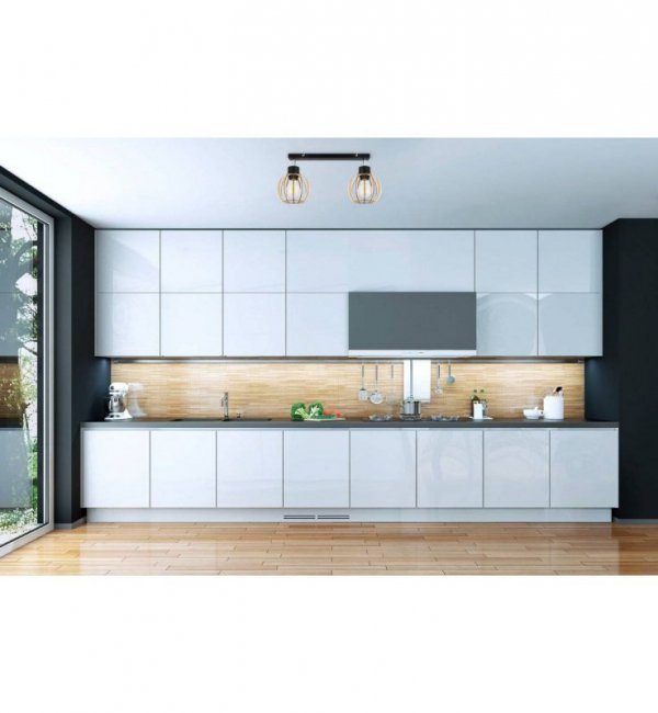 Lampa sufitowa TIMBER, dwa klosze,drewno, metal LIGHT HOME