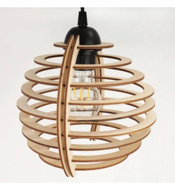 Lampa wisząca z prostokątną podsufitką 80 cm, 4 drewniane klosze w kształcie ażurowych kul 21 cm, E27