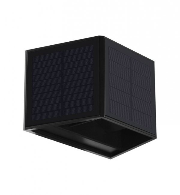 Lampa natynkowa, solarna, WINGS, kinkiet ogrodowy, LED, czujnik zmierzchu, czarny