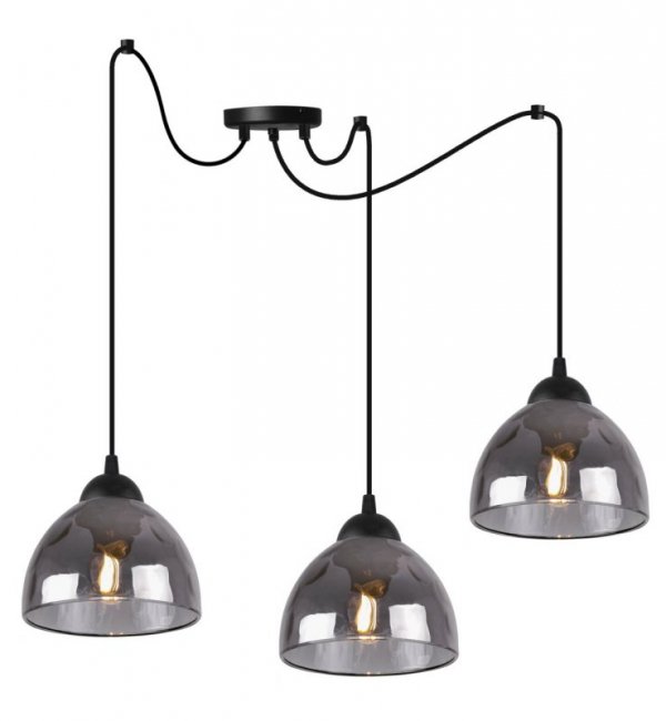 Lampa wisząca VENICE, sufitowa, potrójna, pająk, grafitowy, czarny, loft, nowoczesny, E27