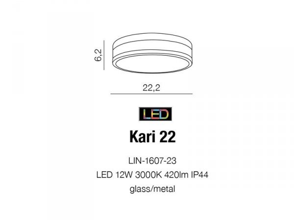 AZZARDO KARI 22 AZ2065 LAMPA ŁAZIENKOWA BIAŁA CHROM