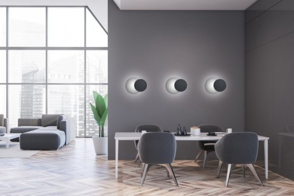 KINKIET DEKORACYJNY KOŁA LED NOWOCZESNY EMIBIG CIRCLE 1C BLACK