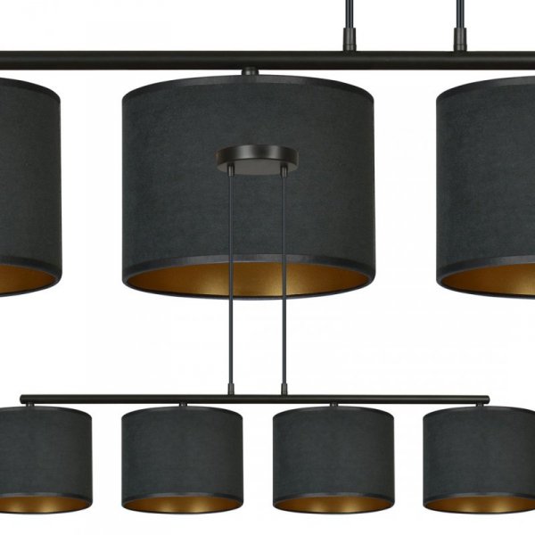 LAMPA CZARNA Z CZARNYM ABAŻUREM EMIBIG HILDE 4 BL BLACK