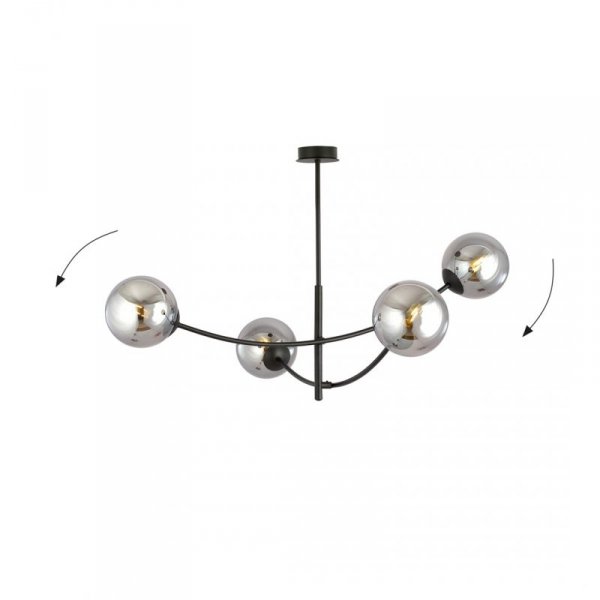 LAMPA WISZĄCA NOWOCZESNA KULE SZKLANE EMIBIG HUNTER 4 BLACK/GRAFIT