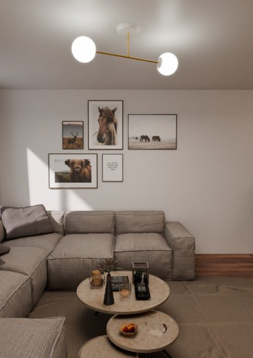 LAMPA SUFITOWA KULE SZKLANE DO POKOJU SALONU SYPIALNI EMIBIG MAGNUM 2 WH GOLD