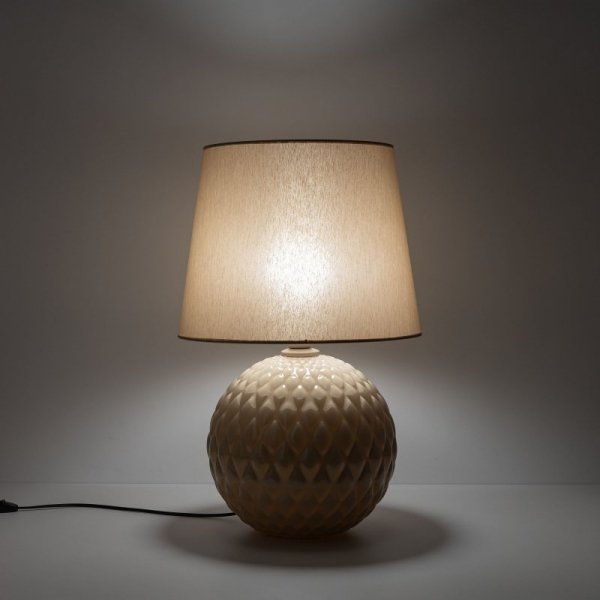 TK LIGHTING SANTANA ECRU 5591 LAMPKA NOCNA SZKLANA BEŻOWWA ECRU  Z ABAŻUREM