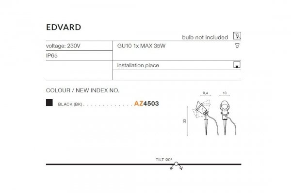 AZZARDO EDVARD AZ4503 LAMPA ZEWNĘTRZNA REGULOWANA