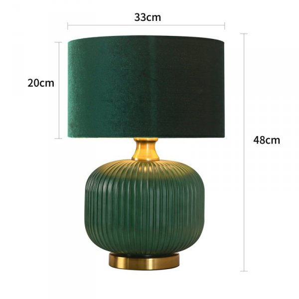 LAMPA STOŁOWA LAMPKA NOCNA SZKLANA ZIELONA BUTELKOWA ZIELEŃ  GLAMOUR DO SALONU NA KOMODĘ LIGHT PRESTIGE TAMIZA LP-1515/1T small green