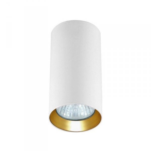LAMPA NATYNOWA TUBA PLAFON SPOT BIAŁO ZŁOTA BIAŁA ZE ZŁOTYM RINGIEM LIGHT PRESTIGE MANACOR LP-232/1D - 130 WH/GD