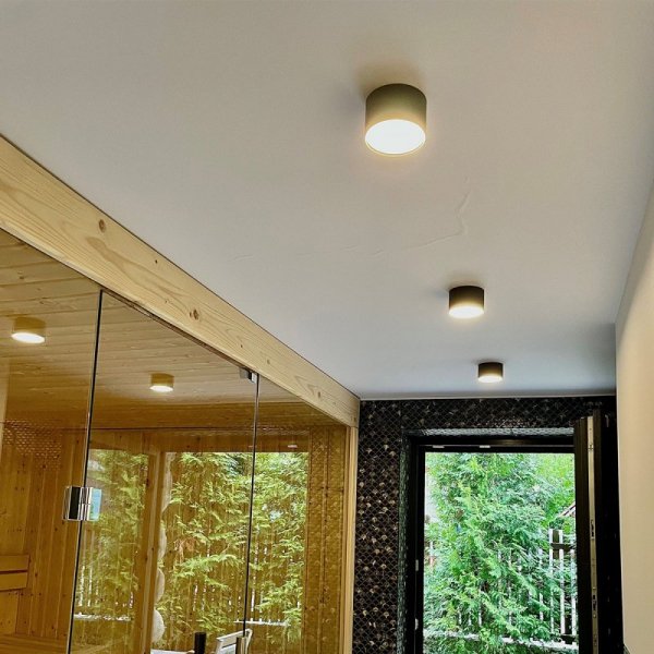 OPRAWA NATYNKOWA LAMPA SUFITOWA SPOT PLAFON TUBA CZARNA ZMIENNA BARWA ŚWIATŁA HERMETYCZNA DO ŁAZIENKI LIGHT PRESTIGE KENDAL  LP-6331/1C IP54 BK