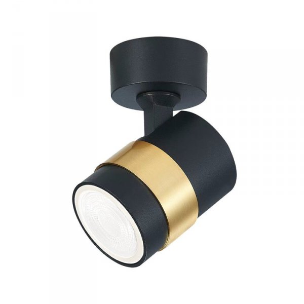 KINKIET SPOT REFLEKTOR CZARNO ZŁOTY ZE ZŁOTYM PIERŚCIENIEM LIGHT PRESTIGE ANILLO  LP-770/1W BK