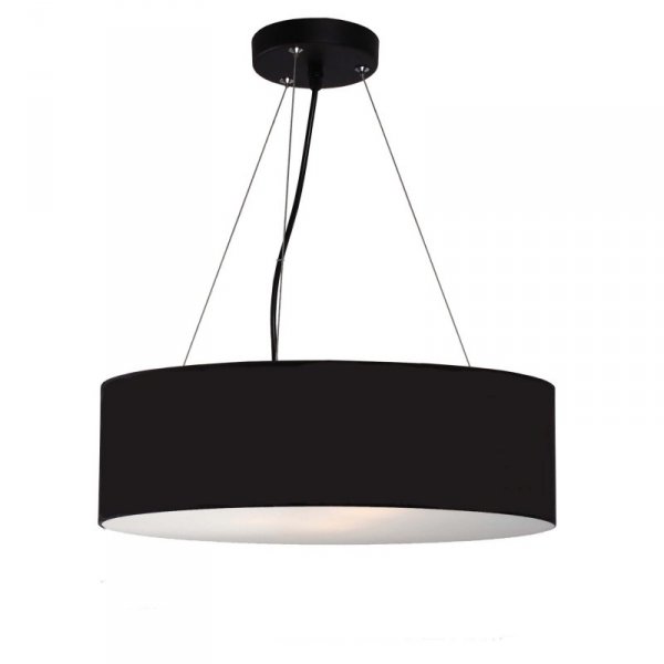 LAMPA WISZĄCA CZARNA Z ABAŻUREM DO SALONU SYPIALNI LIGHT PRESTIGE DELOS LP-8144/1P BK
