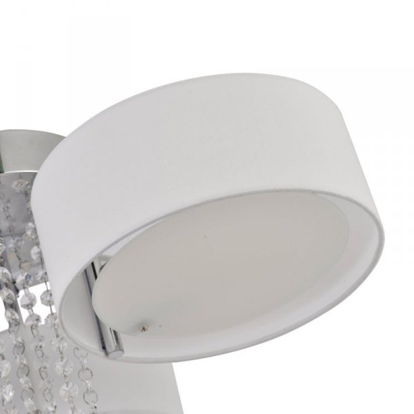 LAMPA PLAFON NOWOCZESNY GLAMOUR BIAŁY Z KRYSZTAŁKAMI NA PILOTA LED RGB DO SALONU SYPIALNI POKOJU LIGHT PRESTIGE GAMBELA  LP-991/3C WH