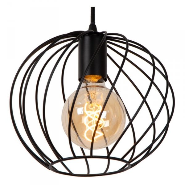 LAMPA CZARNA DRUCIANA METALOWA CZARNA KULA LUCIDE DANZA 21428/03/30