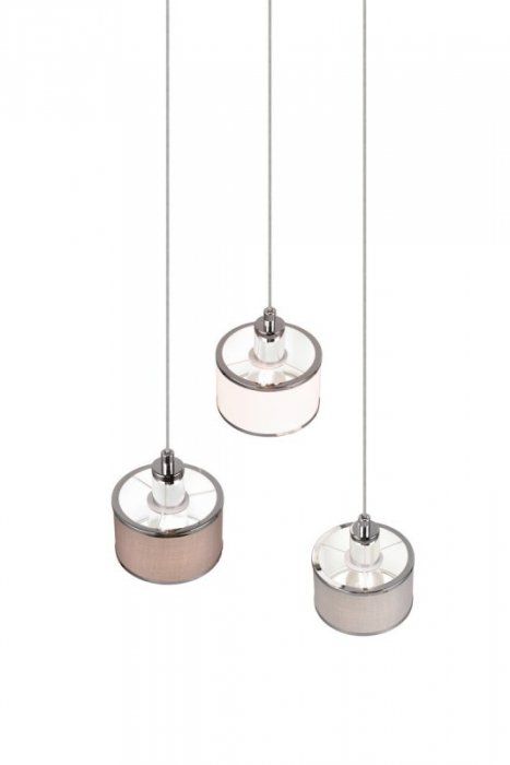 LAMPA WISZĄCA CHROM Z ABAŻUREM NAD STÓŁ DO JADALNI SALONU  KAPRUN 311630306 TRIO