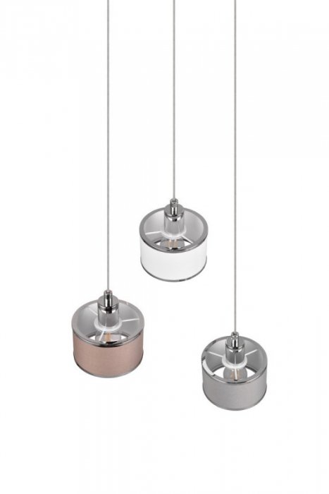 LAMPA WISZĄCA CHROM Z ABAŻUREM NAD STÓŁ DO JADALNI SALONU  KAPRUN 311630306 TRIO