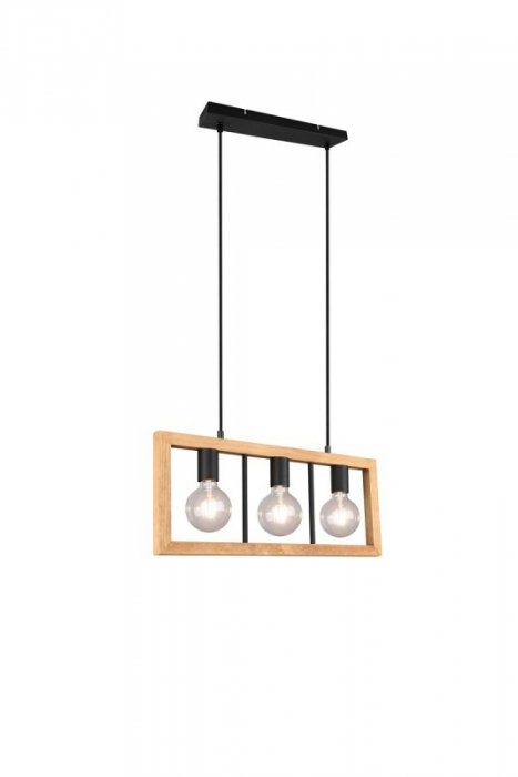 LAMPA WISZĄCA DREWNIANA RAMKA LOFT INDUSTRIALNA AGRA 313800332 TRIO