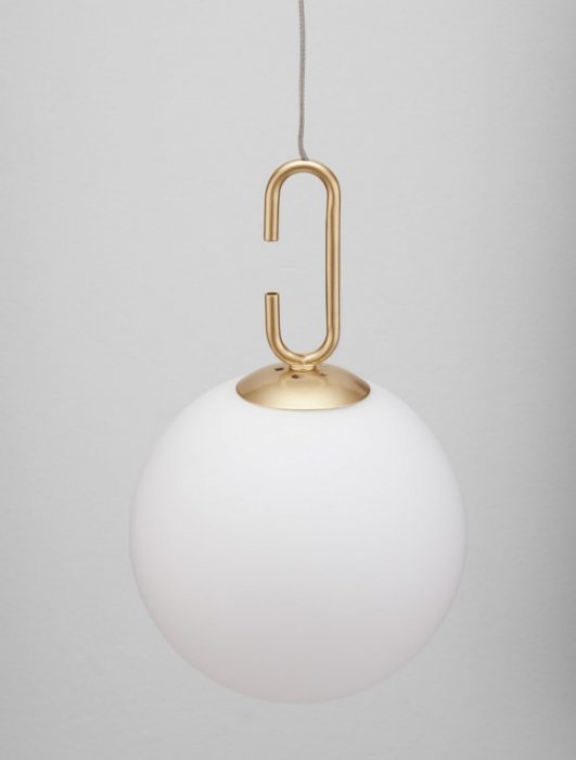LAMPA WISZĄCA ZŁOTA SATYNA BIAŁA SZKLANA KULA KULE SZKLANE MLECZNE DO SALONU SYPIALNI KUCHNI LUCES EXCLUSIVAS YARA LE42733