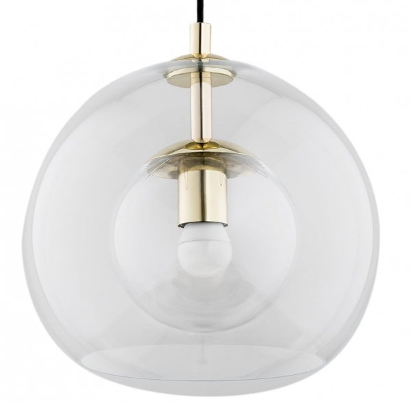 LAMPA WISZĄCA ŁOTA SZKLANA KULA TRANSPARENTNA Z SZKLANYM KLOSZEM PODWÓJNY KLOSZ DO SALONU SYPIALNI KUCHNI ARGON DOVER 4674