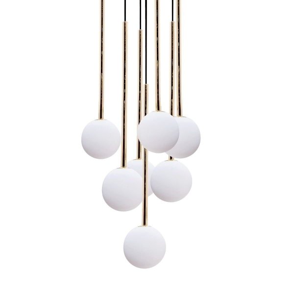 LAMPA WISZĄCA CZARNO ZŁOTA KULE BIAŁE  NA KOLE ZUMALINE 5642 ALI 