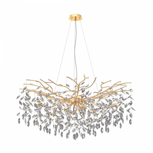 ZUMALINE MD4115-13I-EGN CINDY LAMPA WISZĄCA ZŁOTA ŻYRANDOL GLAMOUR Z KRYSZTAŁKAMI
