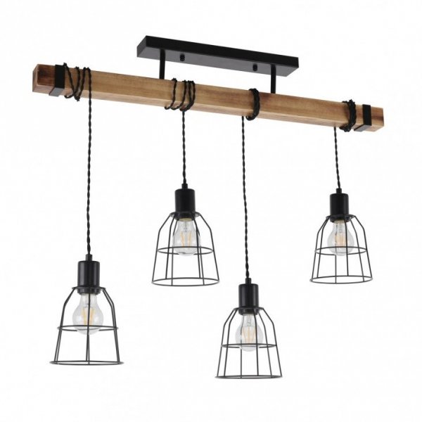 ITALUX PONTE PND-4290-4-L LAMPA WISZĄCA INDUSTRIALNA DRUCIANE KLOSZE DO SALONU 