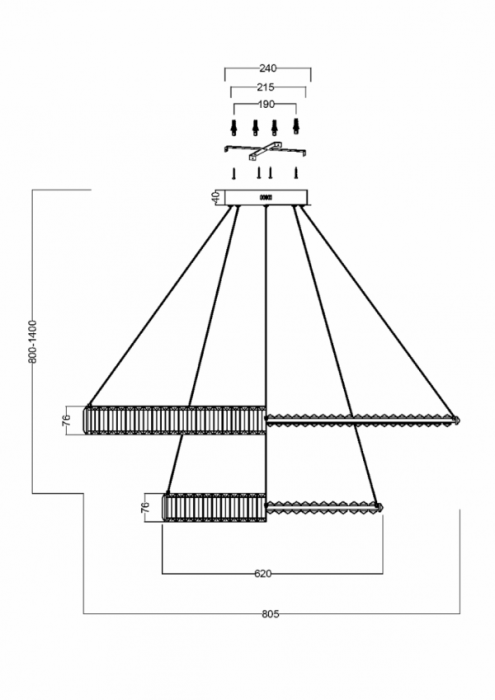 MAYTONI KRONE P097PL-L90G4K LAMPA WISZĄCA ZŁOTA GLAMOUR KRYSZTAŁOWA OBRĘCZ RINGI