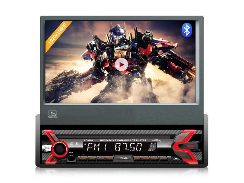 Radioodtwarzacz Audiocore AC9100 LCD 7&quot; wysuwany dotykowy panel 1080P MP5 AVI DivX Bluetooth handsfree RDS + pilot