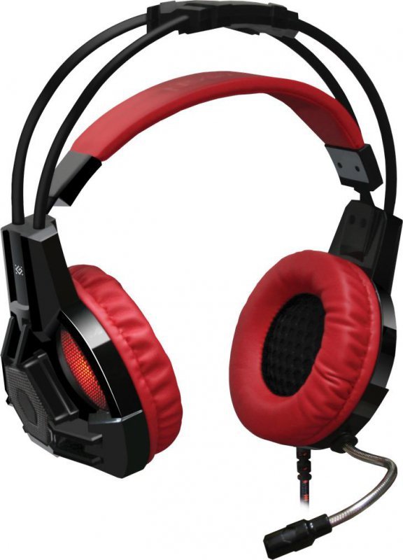 Słuchawki z mikrofonem Defender LESTER podświetlane Gaming + GRA czarno-czerwone