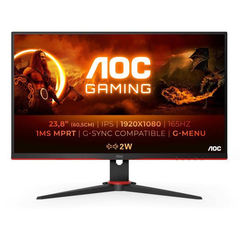 Monitor AOC 23,8&quot; 24G2SPAE/BK VGA HDMI 2xDP głośniki 2Wx2