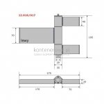 12.016 Zawias kontenera 275x195 lewy