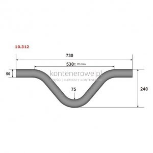 10.312 Lifting bar/hook d=50 R=75 L=730