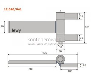 12.041 Zawias kontenera 405x181 prawy