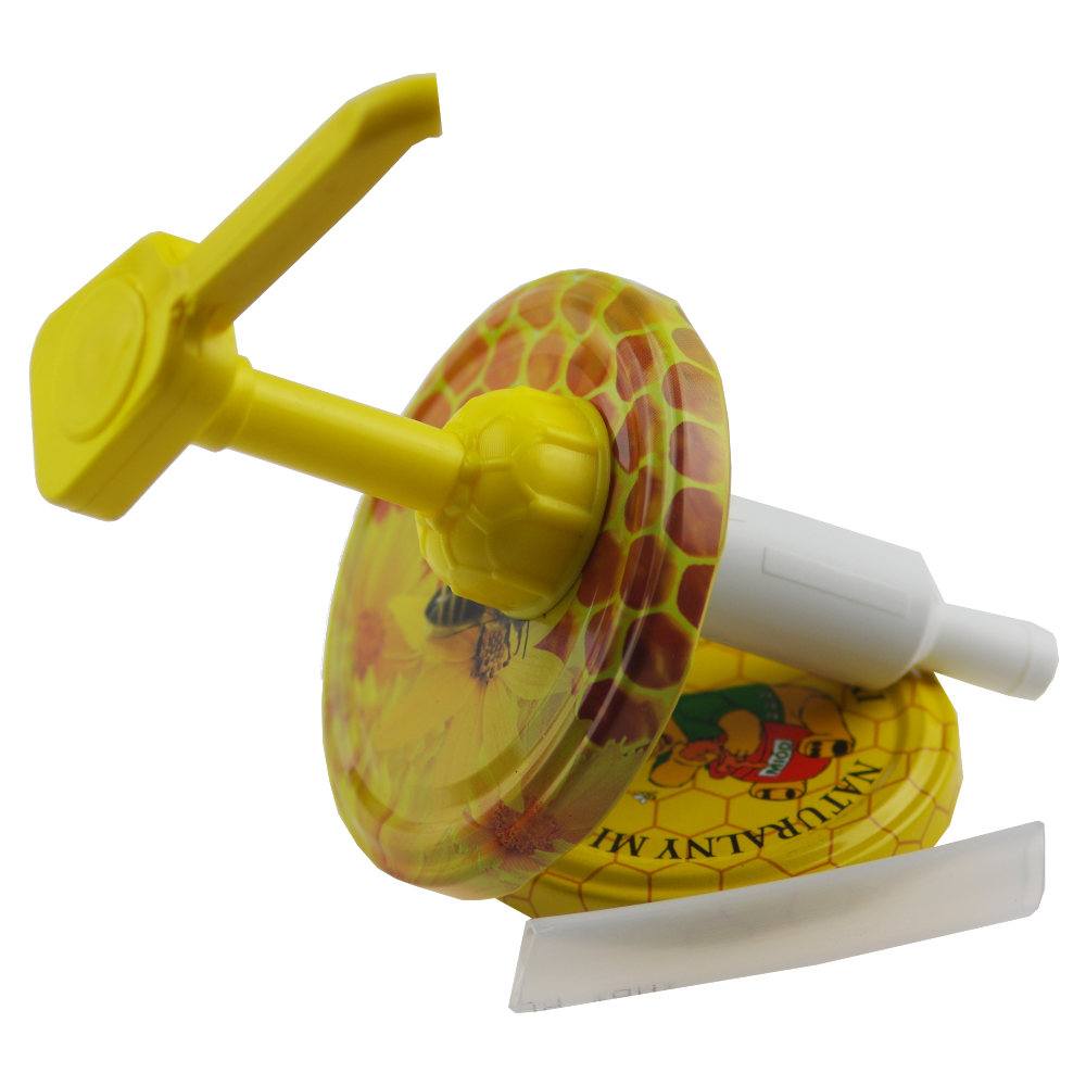 Plastic honey dispenser with caps