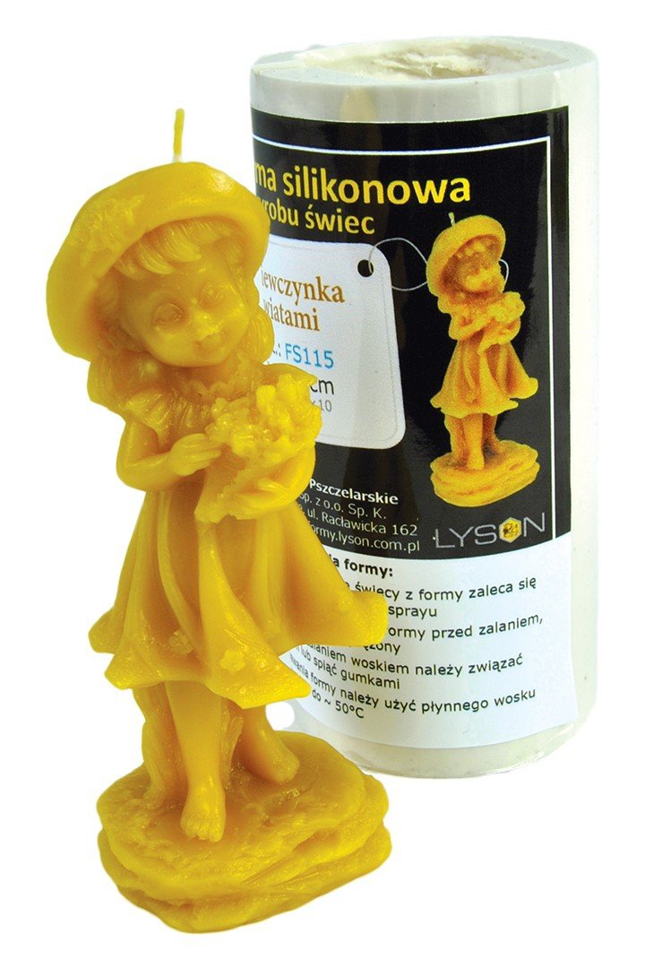 Silicone mould - girl with flowers - height 12.5 cm