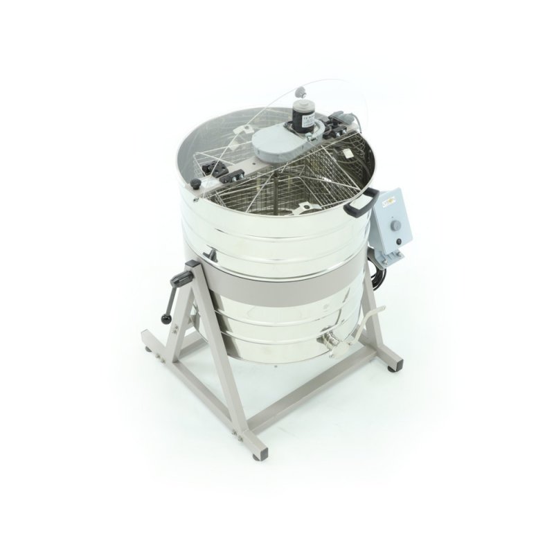 4-frame diagonal honey extractor, universal basket, FI 600, electric 230V, electric lowering of the drum, (adapted for the disab