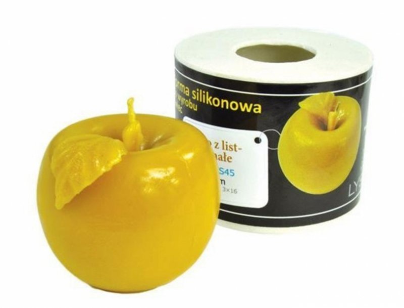 Silicone mould Apple with a small leaf - height 6 cm