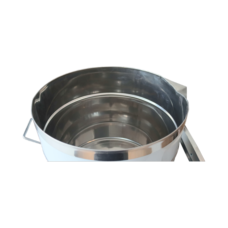 Pojemnik z dziubkiem na wosk, miód  z pokrywą i uchwytami (nierdzewny)