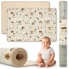 Dwustronna mata piankowa dla dzieci – Urocze miasteczko / Piaskowy beż