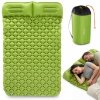 Ultralekki materac dmuchany dwuosobowy do spania na kemping i trekking HyperMotion Campmat – 190x120 cm – zielony