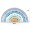 Drewniana tęcza układanka Montessori - niebieska 