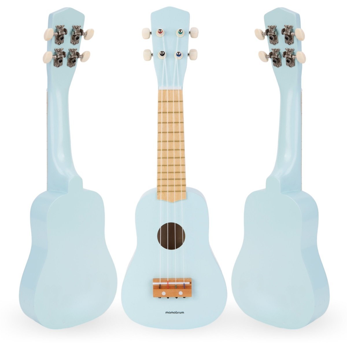 Drewniana gitara dla dzieci ukulele kolor niebieski