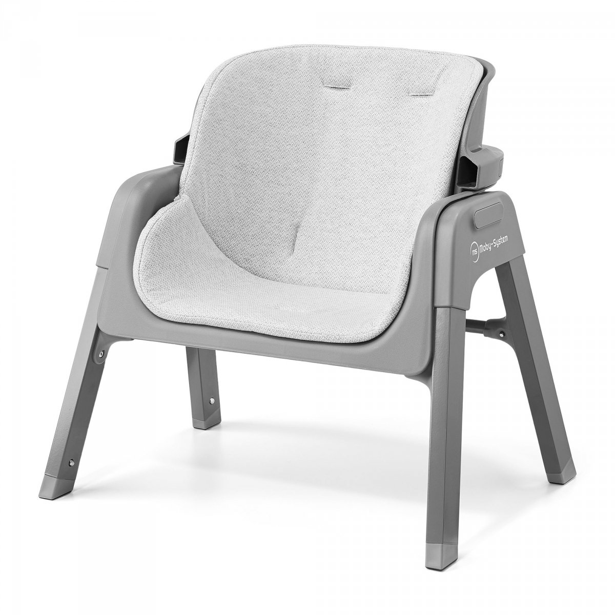 Składane krzesełko do karmienia Noxi 3w1, dwupoziomowe dla dziecka - Moby-System szare