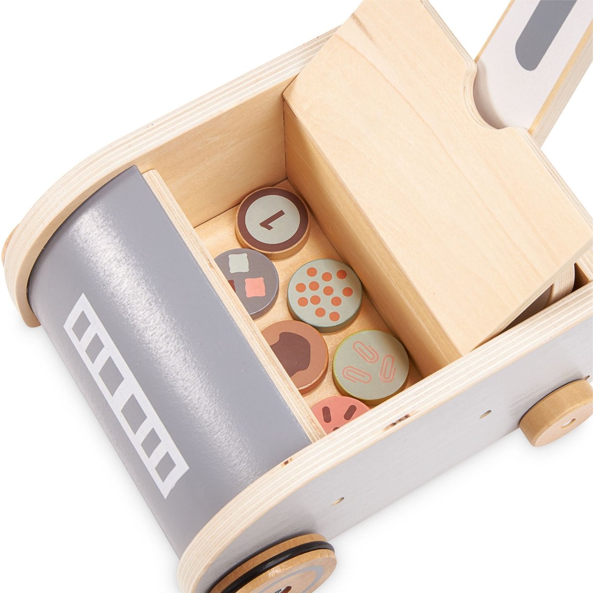 Drewniany, magnetyczny odkurzacz dla dzieci - zabawka do sprzątania