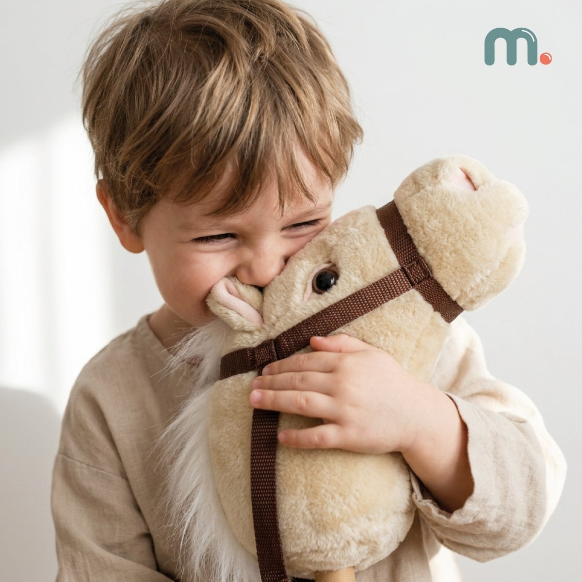 Hobby Horse – koń na kiju dla dzieci 80 cm, beżowy