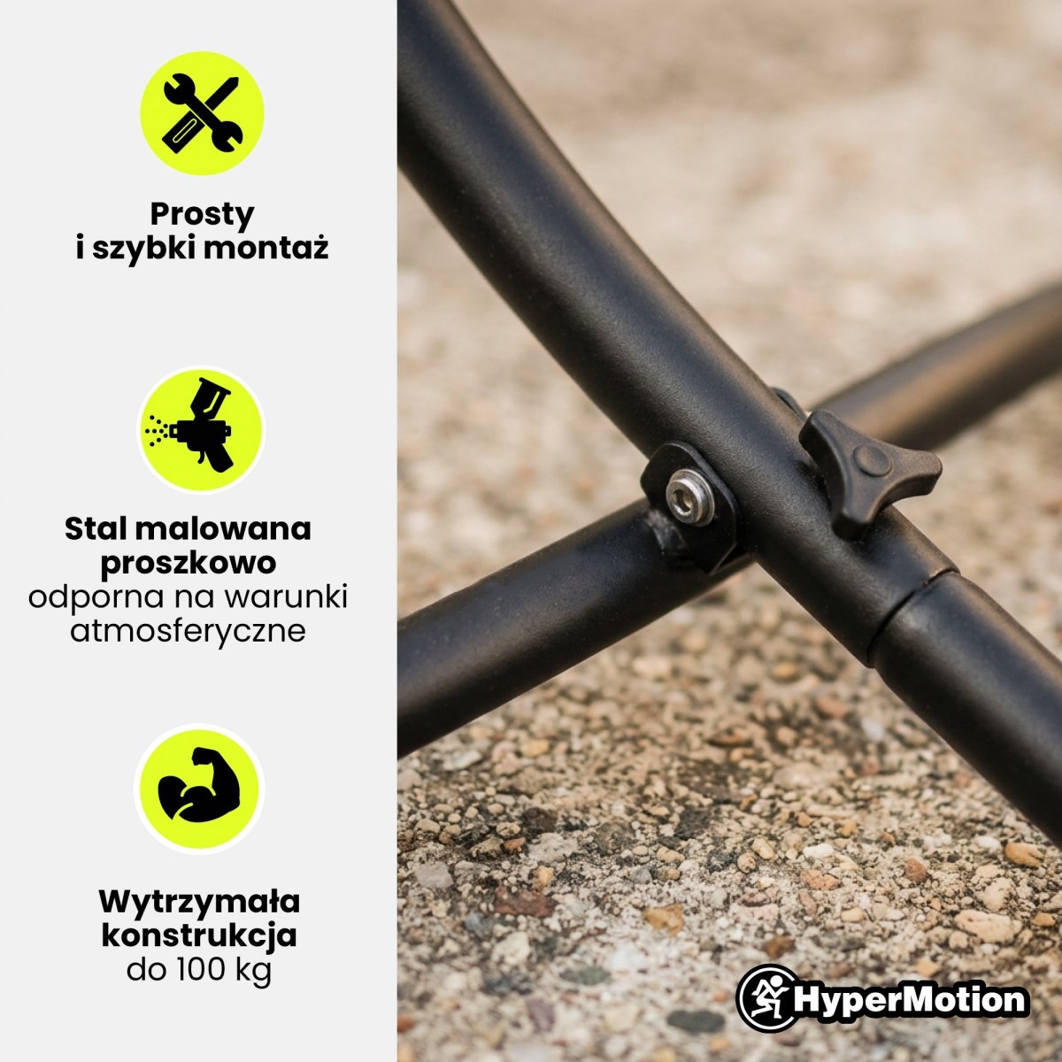 Stelaż do hamaka metalowy, solidny stojak na hamak ogrodowy - łukowy